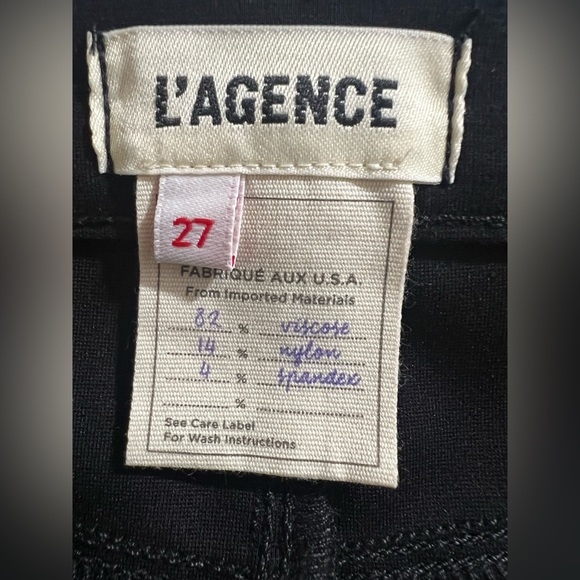 L'AGENCE JOETTA HIGH-RISE BACK ZIP Skinny Pants Sz 27 - Picture 3 of 10